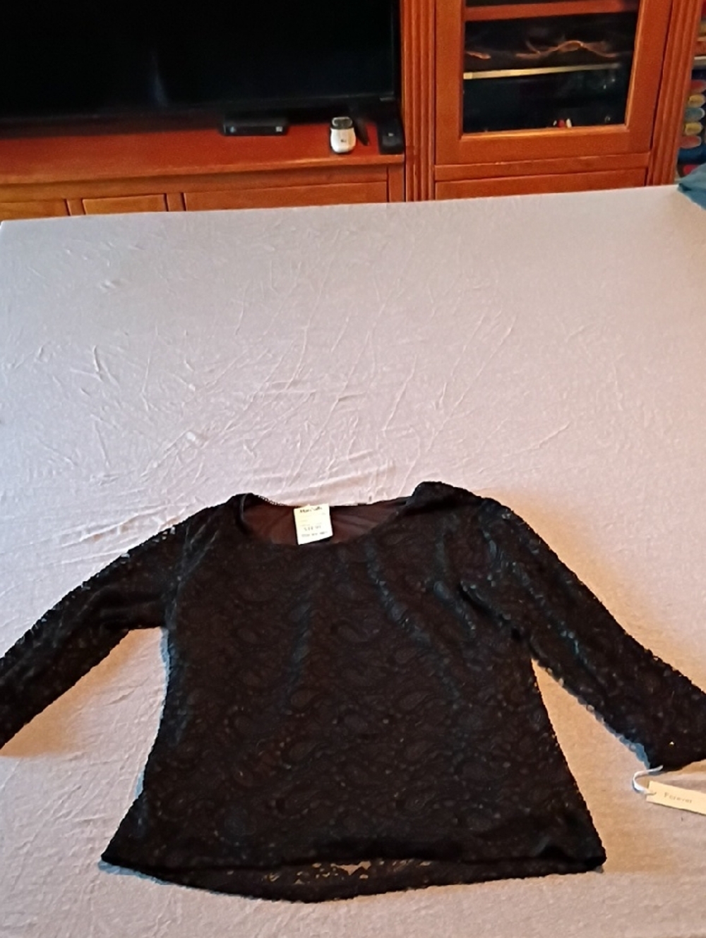 Marshalls Black Lace Long Sleeve Top